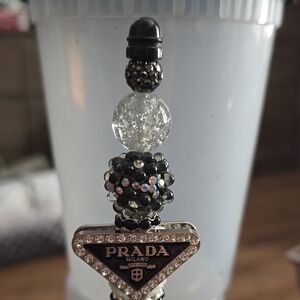 Black and Silver Beaded Pen